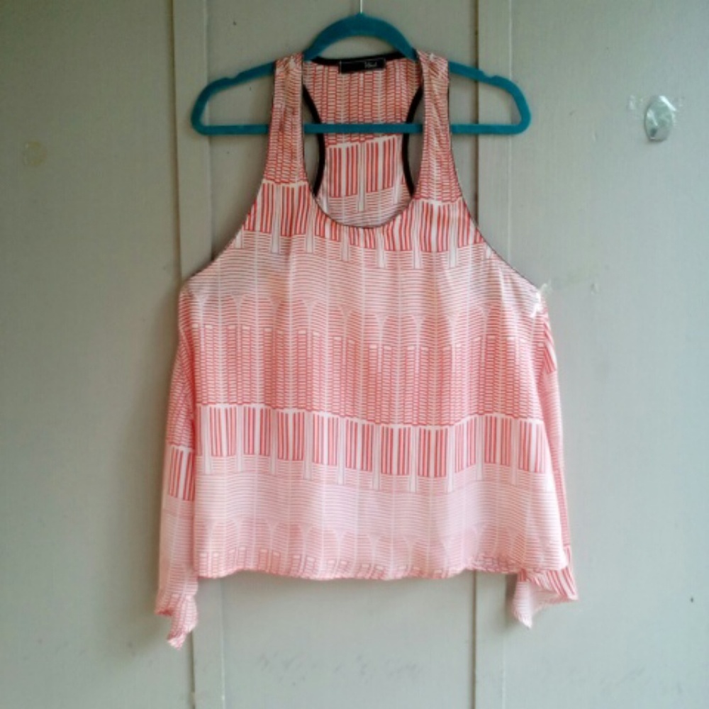 Wish Red and White Striped Top